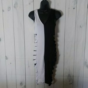 Body Central black and white bodycon dress medium